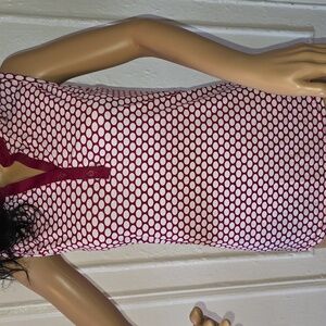 Uniti Casual Burgundy and White Patterned Blouse